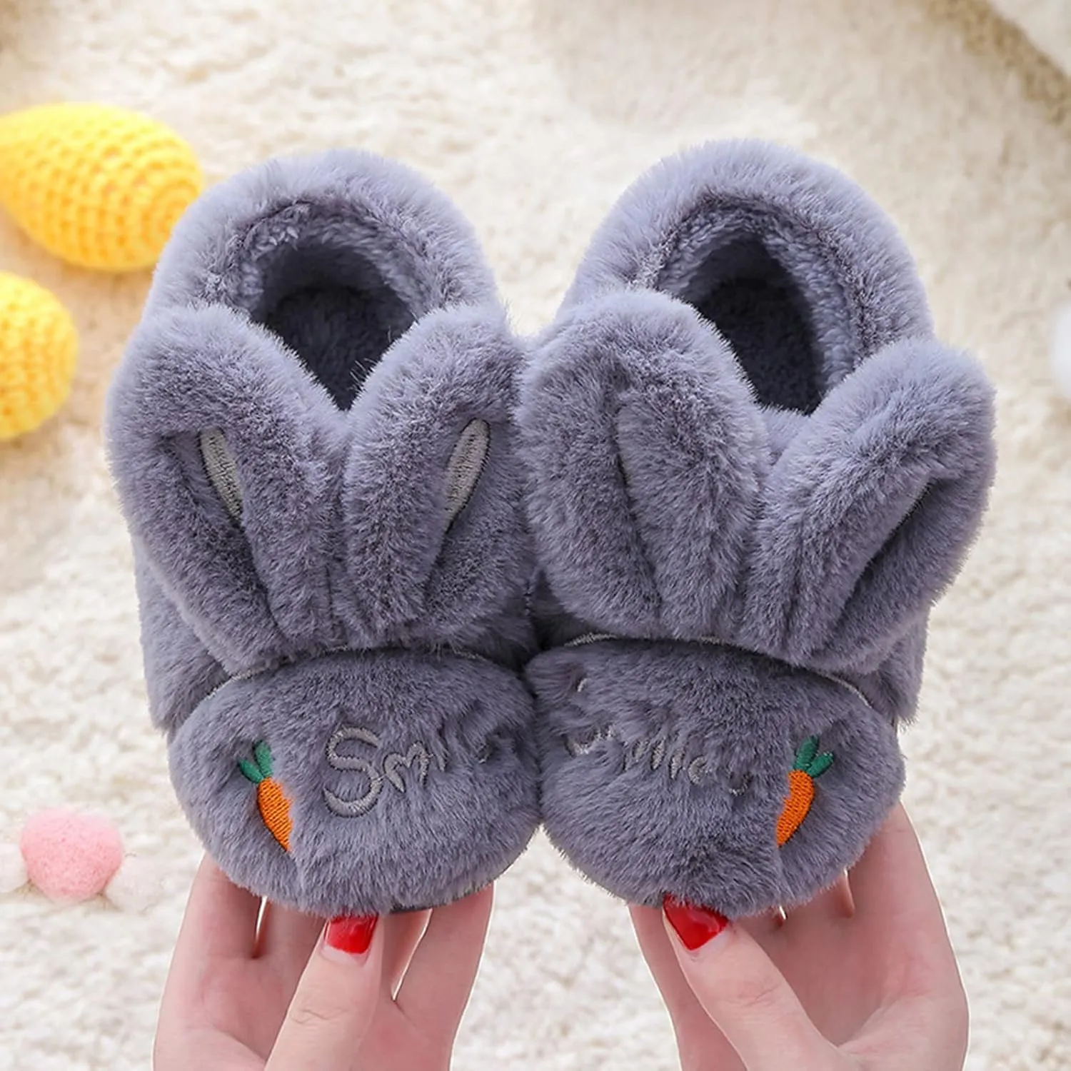 Kid Cute Animal Slipper Kids Fuzzy Slip On Slippers Boy Non Slip House Shoes Infant Lightweight Bedroom Slipper