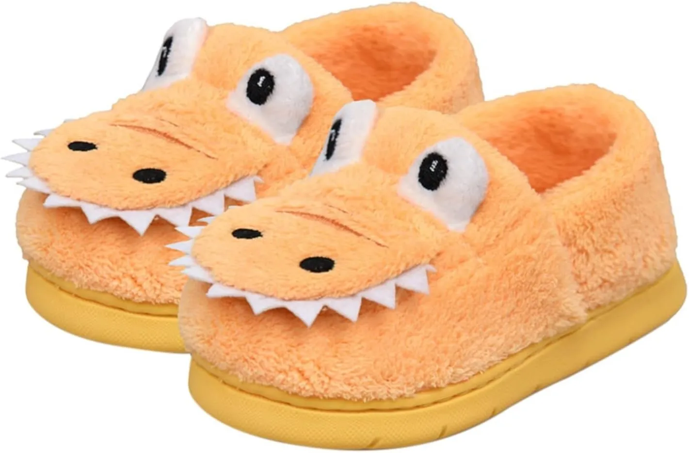 Kids Boys Girls Slip On Winter Warm House Slippers Plush Cozy Cute Dinosaur Home Shoes with Soft Memory Foam