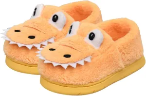 Kids Boys Girls Slip On Winter Warm House Slippers Plush Cozy Cute Dinosaur Home Shoes with Soft Memory Foam