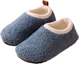 Kids Boys Girls Slippers House Booties Winter Indoor Warm Shoes Non Slip Sole Slippers Soft Plush Furry House Slip