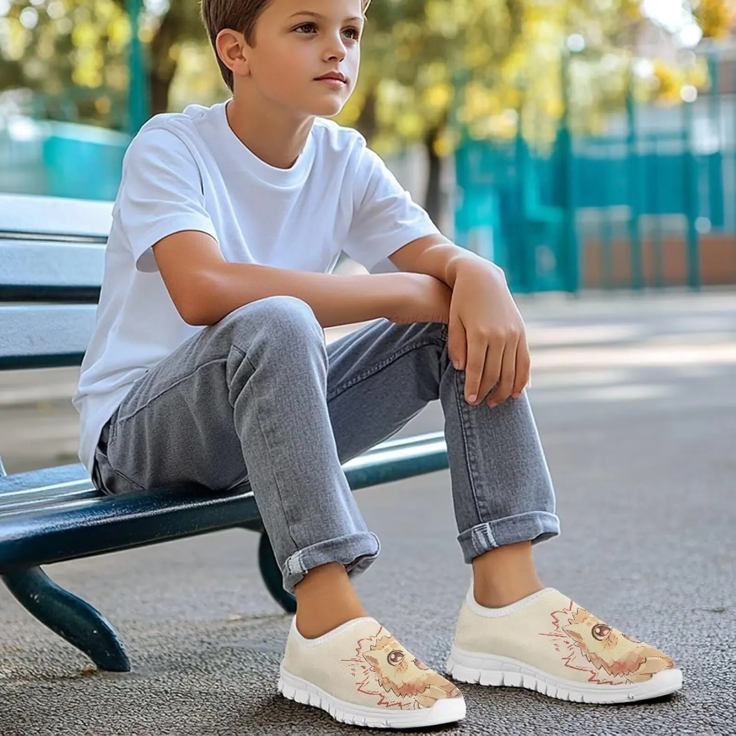 Kids Boys Girls Wide Barefoot Shoes Lightweight Slip-On Baby First Walker Sneakers Soft Anti-Slip Shoe for Party Size 11-15 White Sole