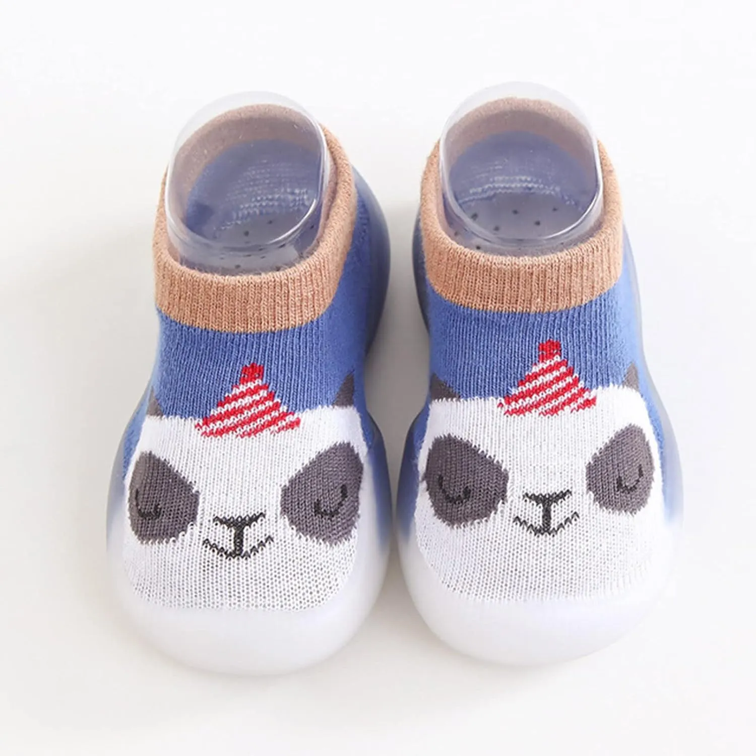 Kids Breathable Shoes Cute Stocking Shoes Boys Rubber Warm Kids Baby Sole Girls Socks Knit Slipper Soft Shoes (Blue, 26)