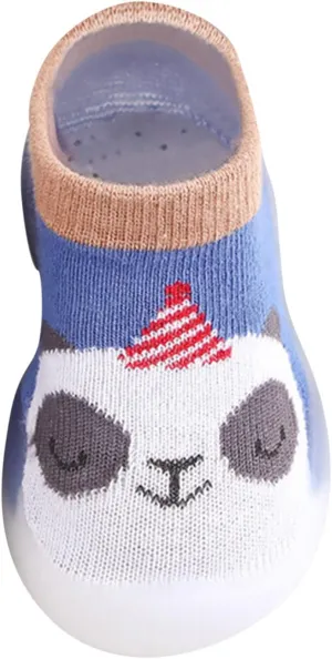 Kids Breathable Shoes Cute Stocking Shoes Boys Rubber Warm Kids Baby Sole Girls Socks Knit Slipper Soft Shoes (Blue, 26)