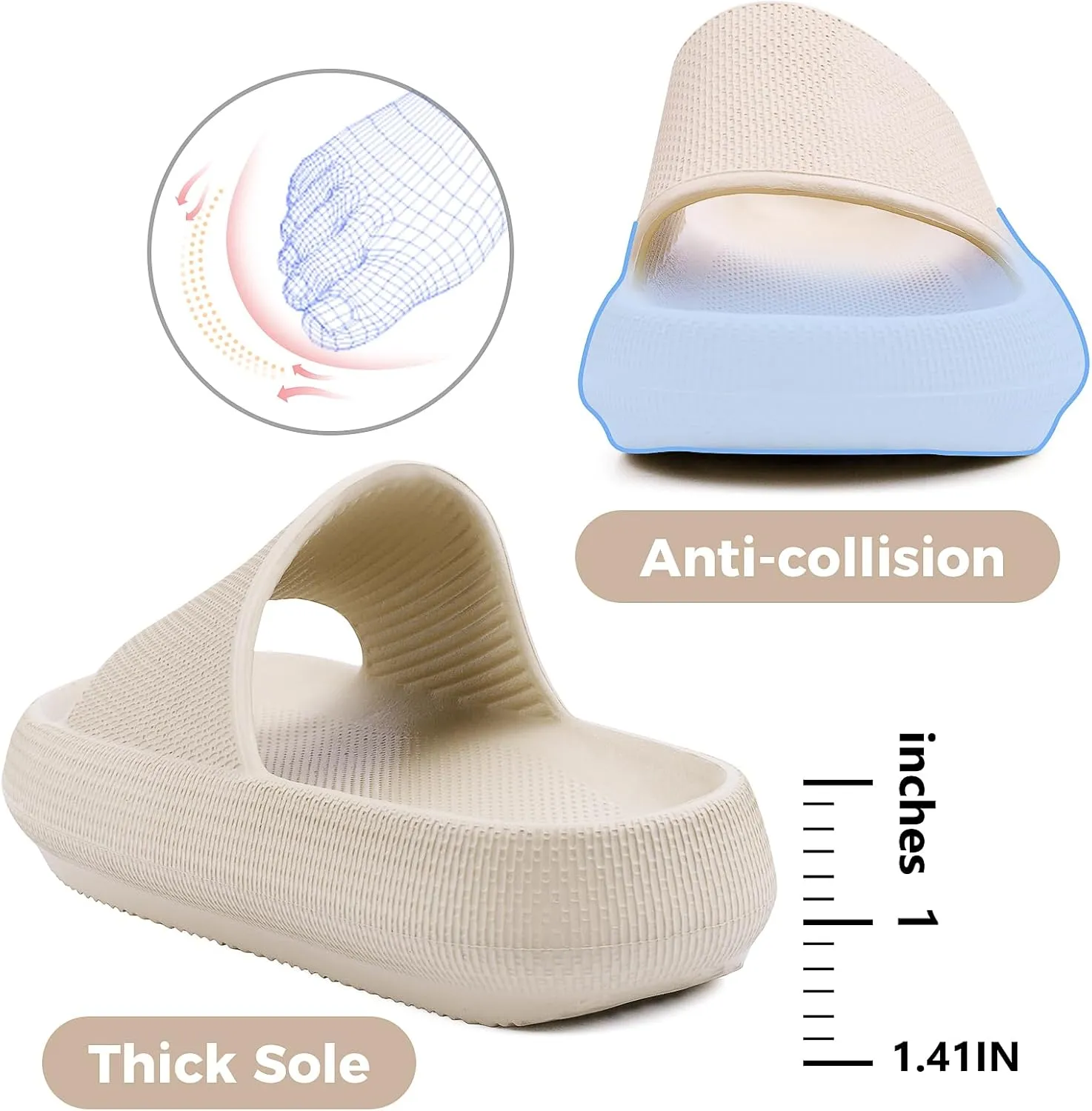Kids Cloud Slides Boys Girls Flip Flops Slip On Beach Sandals Youth Pool Shower Shoes EVA Summer Slippers11 Little Kids - 6 Big Kids