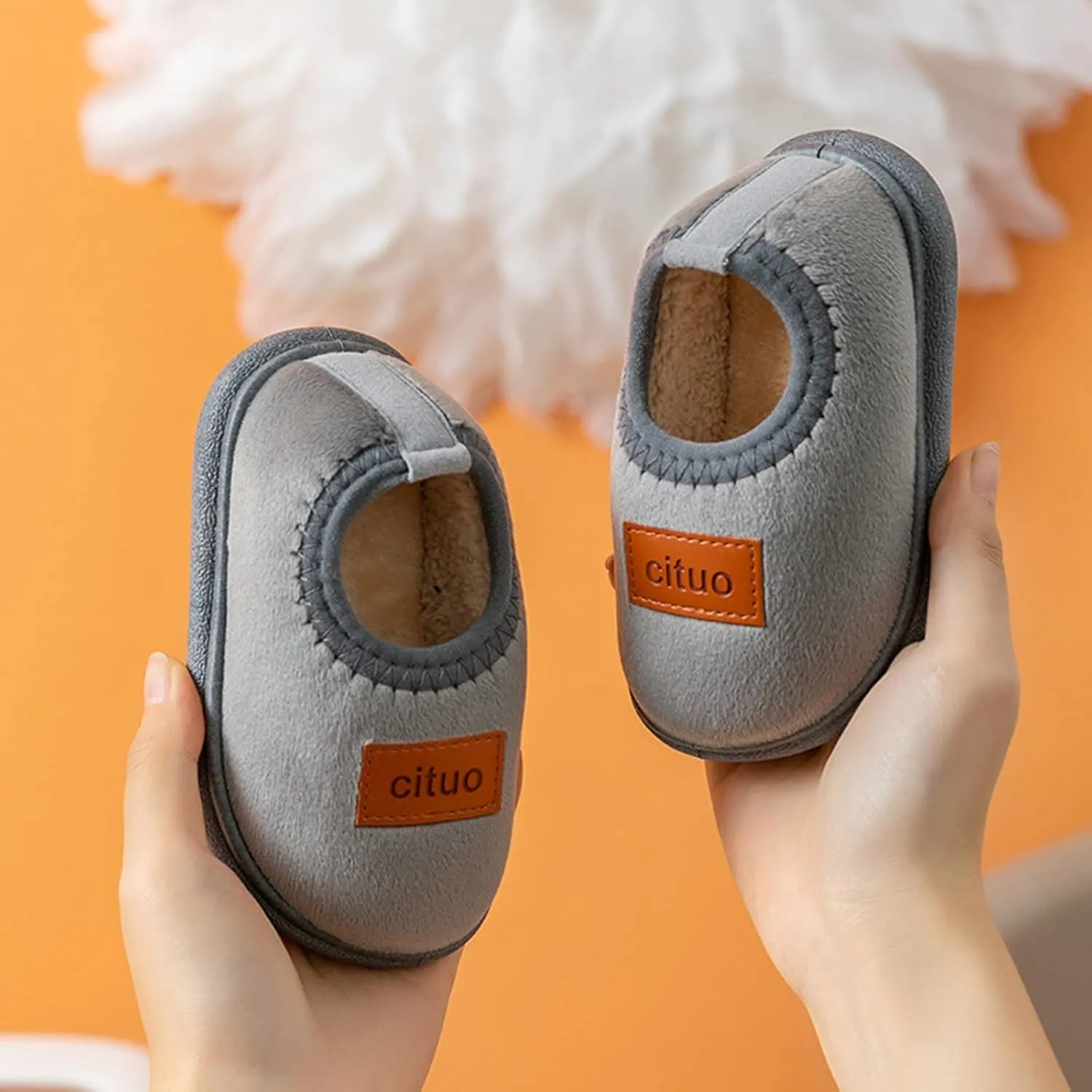 Kids Cotton Sneakers Childrens Girl Cotton Shoes Solid Color Fashion Soft Sole Winter Warm Baby Boy Walking Shoes