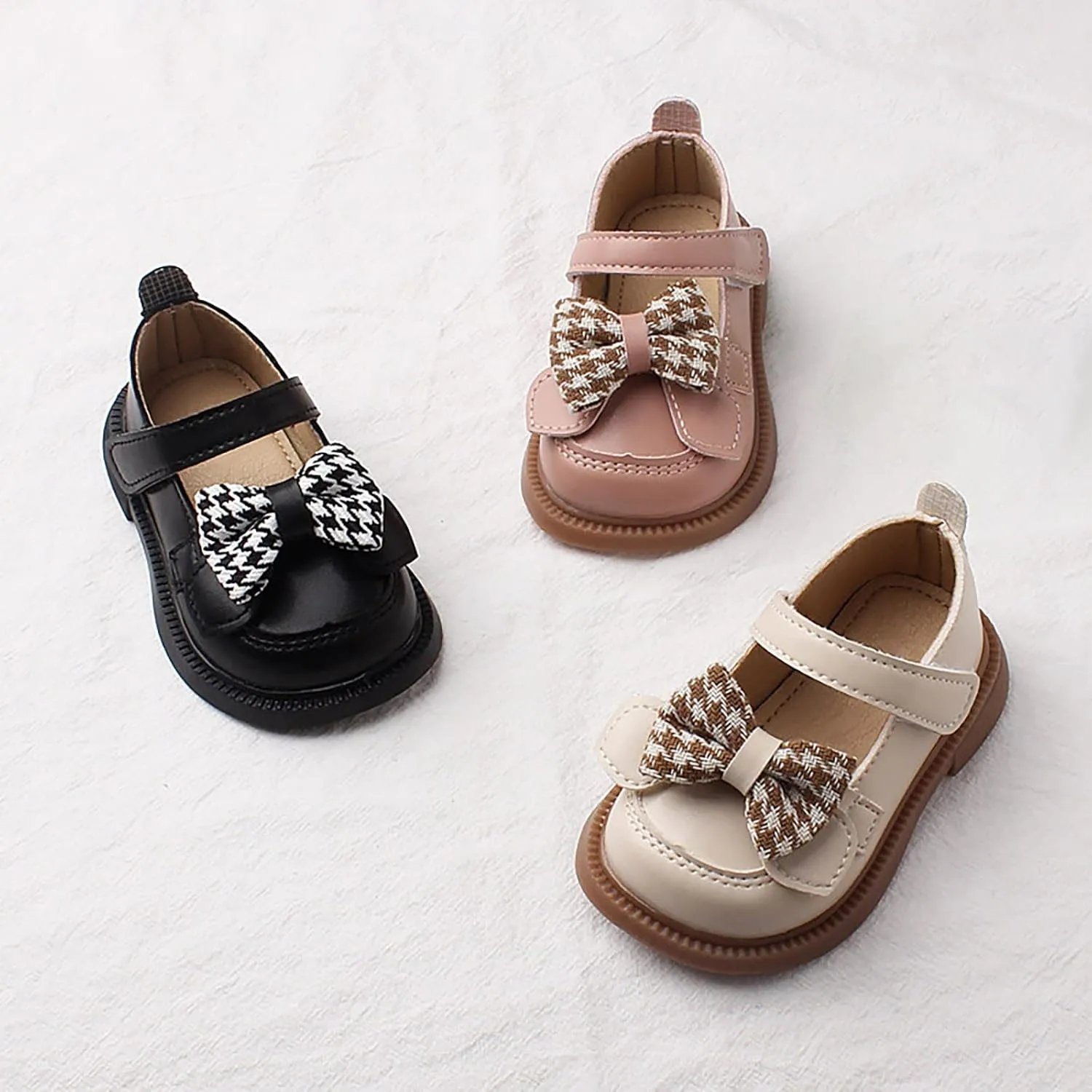 Kids Girls Dress Shoes Bow Tie Soft Bottom Princess Shoes Summer Outdoor Soft Rubber Sole Flat Sandals Girls Size