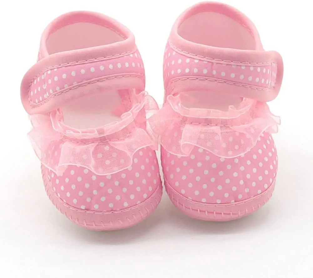 Kids Girls Slip on Shoes Warm Girls Sole Dot Infant Prewalker Soft Lace Baby Shoes Toddler Kids Mesh Socks Shoes