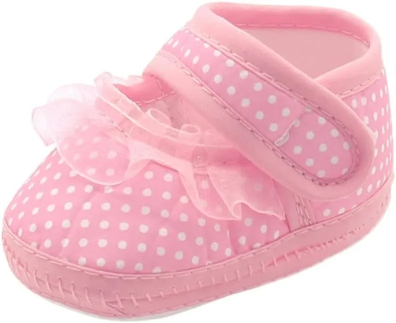 Kids Girls Slip on Shoes Warm Girls Sole Dot Infant Prewalker Soft Lace Baby Shoes Toddler Kids Mesh Socks Shoes