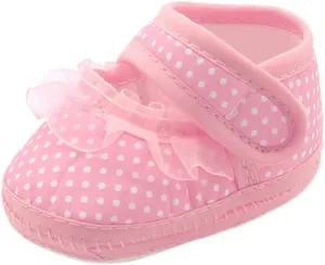 Kids Girls Slip on Shoes Warm Girls Sole Dot Infant Prewalker Soft Lace Baby Shoes Toddler Kids Mesh Socks Shoes