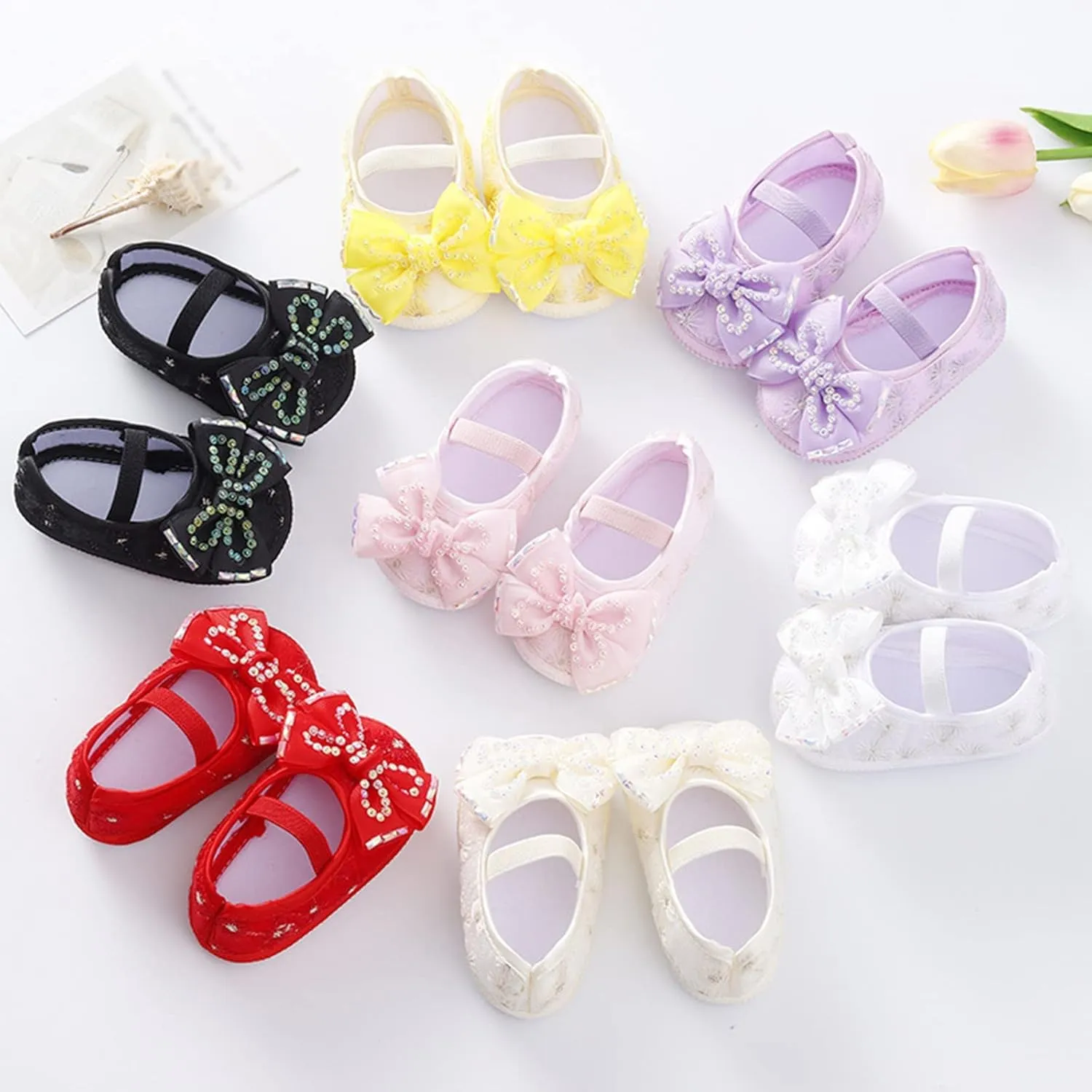 Kids Moccasins Girls Baby Shoes Fashion Soft Sole Toddler Shoes Pearl Dress Flower Princess Shoes Toddler Sandals Girl
