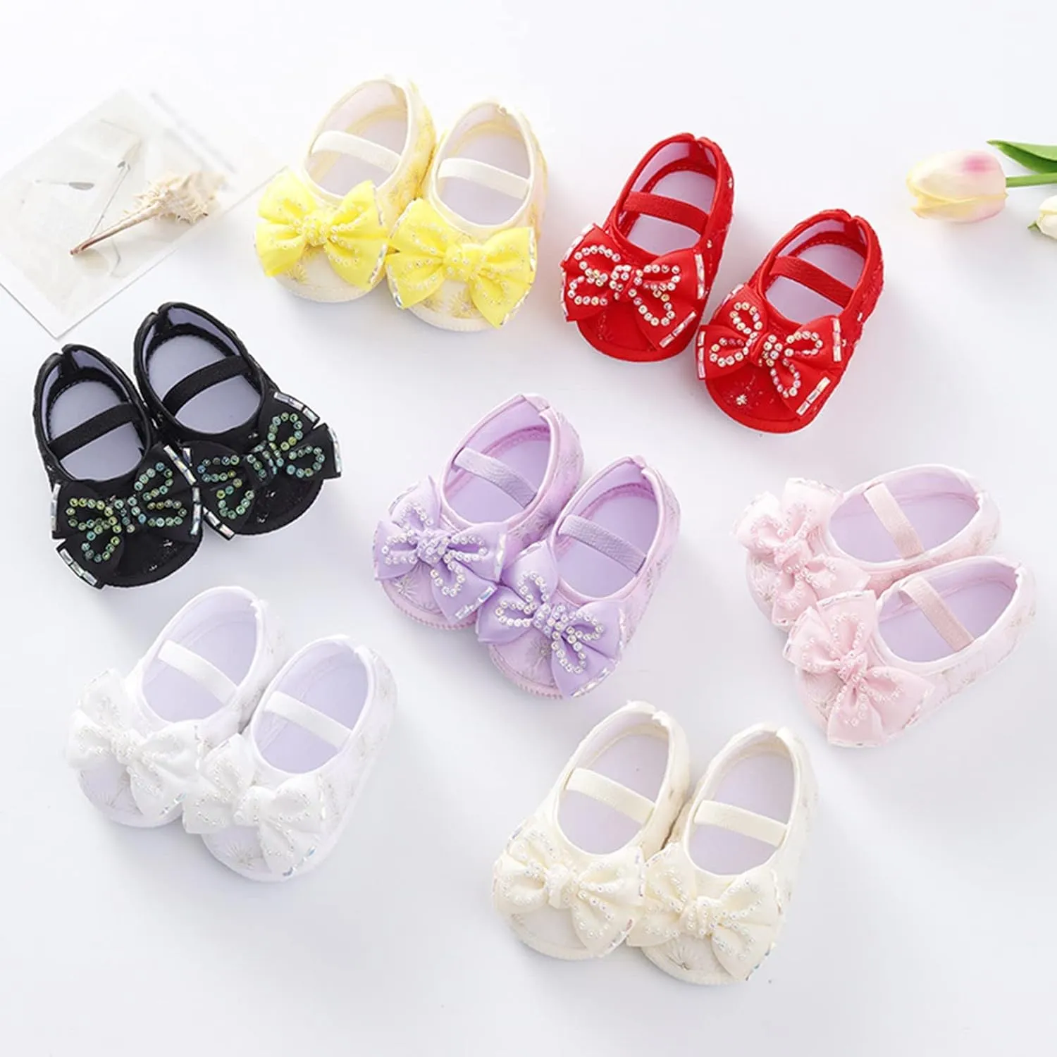Kids Moccasins Girls Baby Shoes Fashion Soft Sole Toddler Shoes Pearl Dress Flower Princess Shoes Toddler Sandals Girl