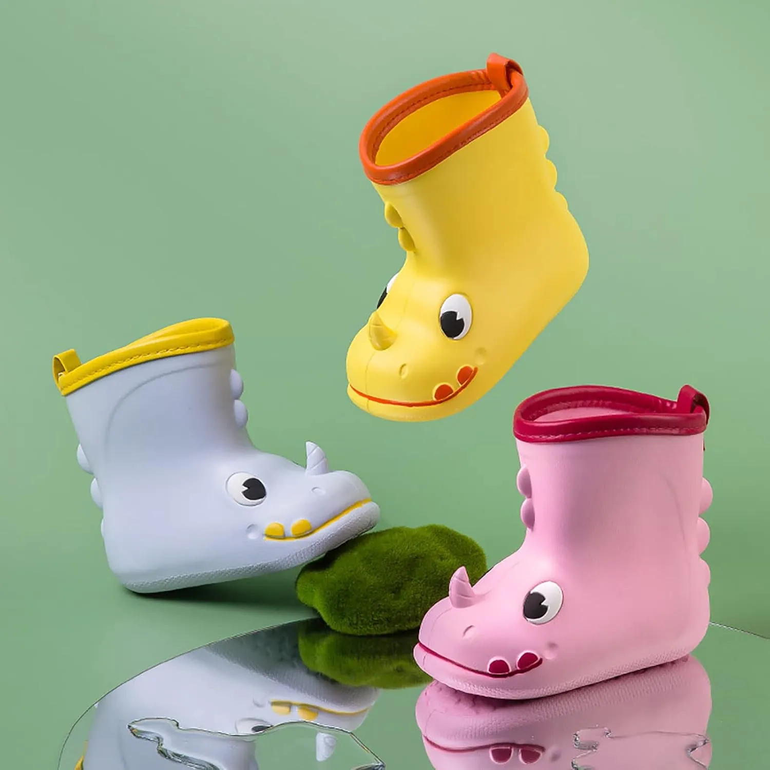Kids Rain Boots Toddler Cute Cartoon Rain Shoes Infant Waterproof Rubber Mud Boots for Girls Boys with Soft Sole