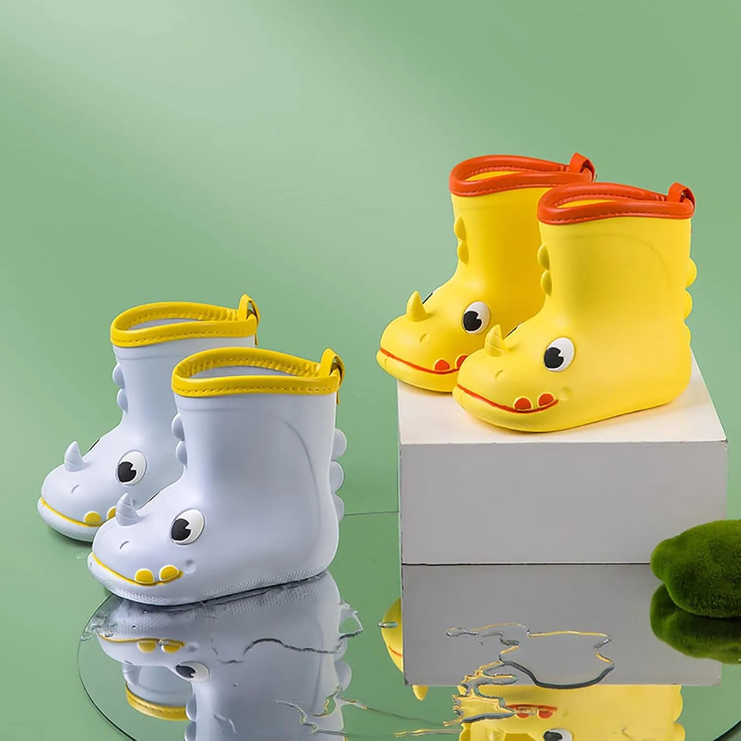 Kids Rain Boots Toddler Cute Cartoon Rain Shoes Infant Waterproof Rubber Mud Boots for Girls Boys with Soft Sole