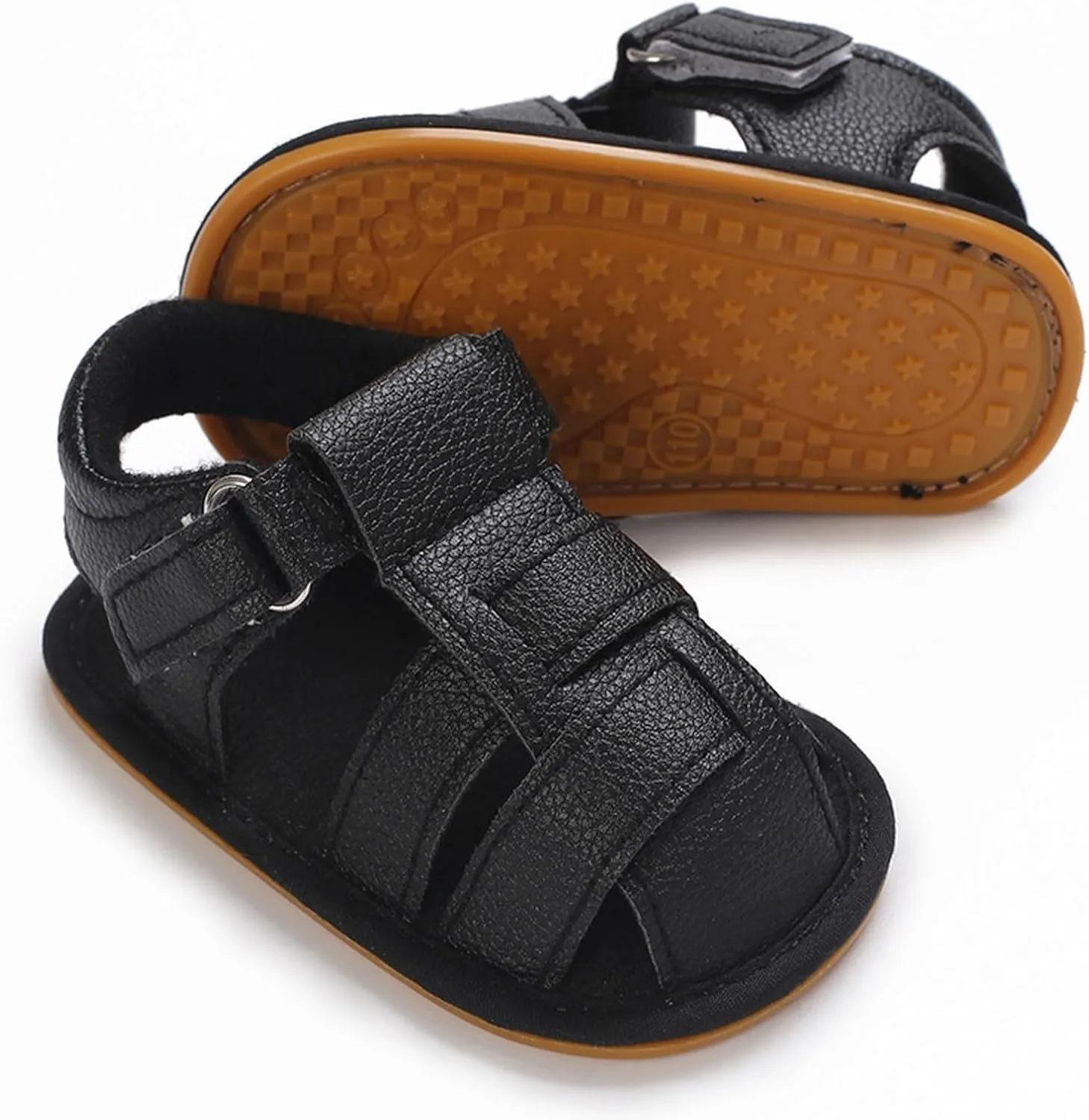 Kids Sandals Toddler Boys & Girls Squeaky Sandals Closed Toe Anti Slip Rubber Sole Shoes Baby Sandals Casual Dress Shoe