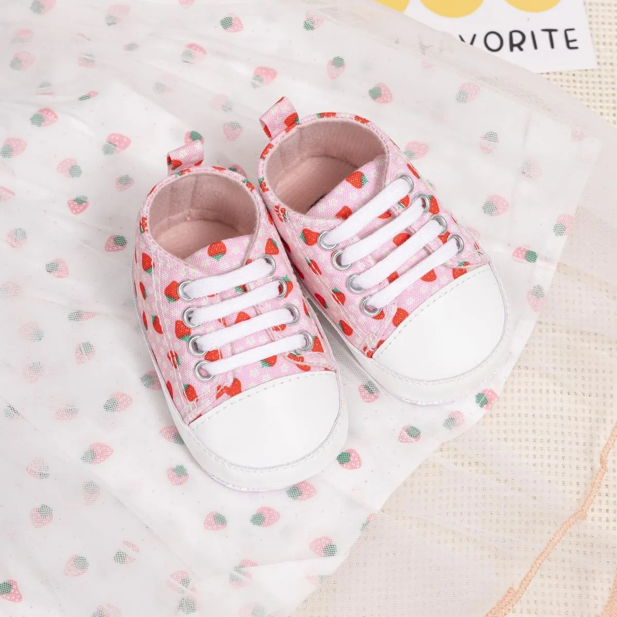 KIDSUN Unisex Baby Boy Girl Canvas Sneaker Soft Sole Infant Lace up Newborn Ankle Toddler First Walkers Crib Shoes