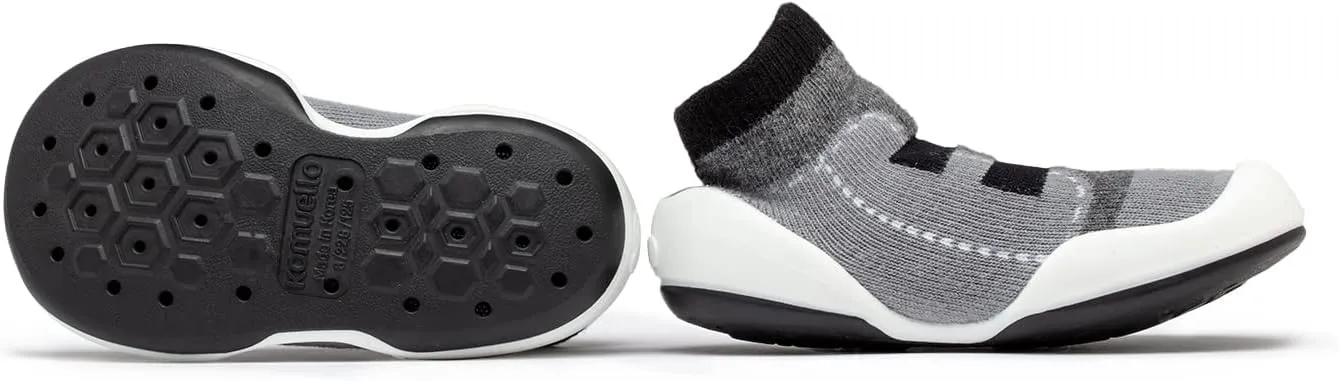 Komuello Baby and Toddler Shoes, Pull Up First Walker, Non Slip Bottom, Soft Cotton, Premium Sock Shoes - Walker