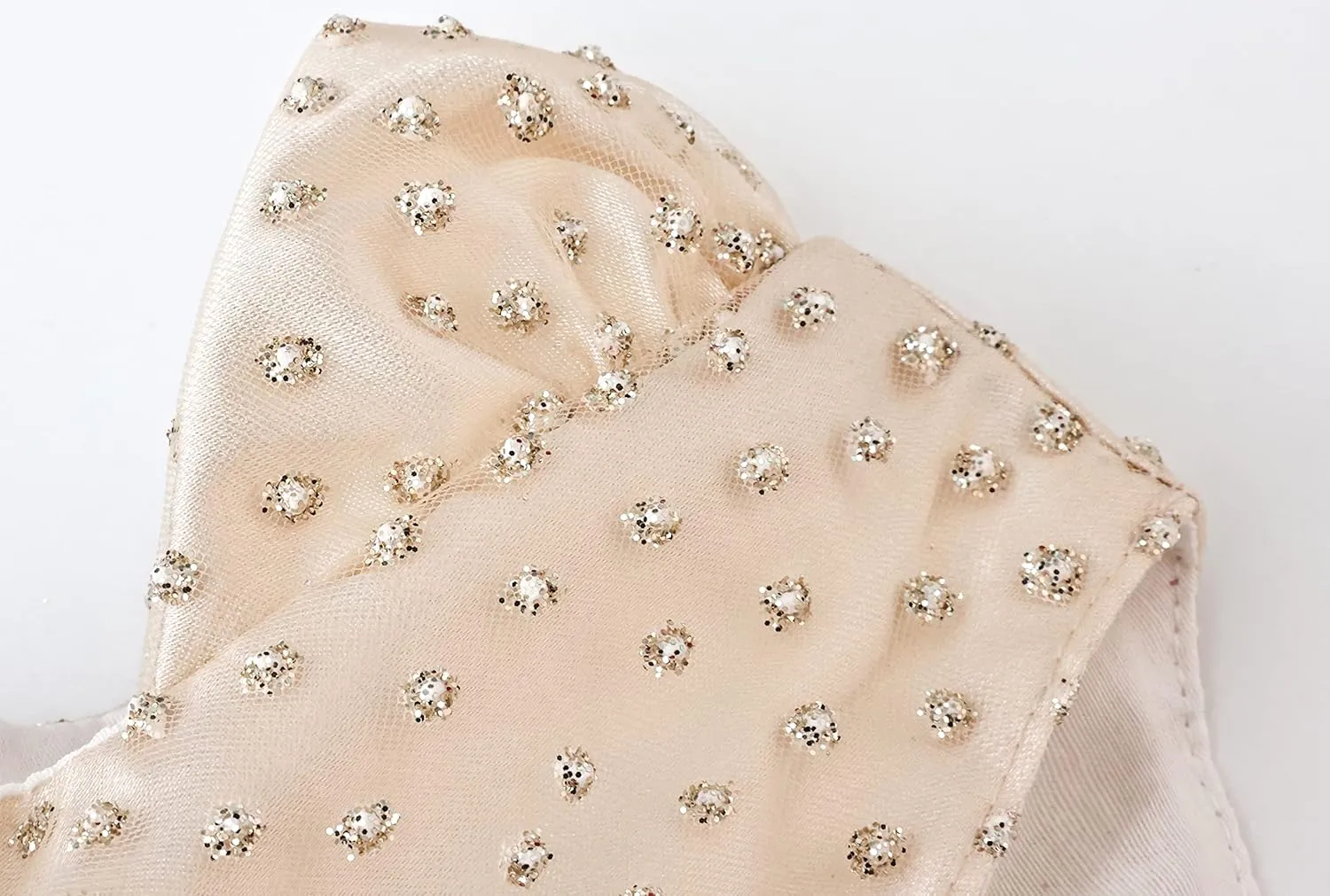 Lilax Baby Girls Glitter Tulle Dress, Sparkle Polka Dots Princess Gown with Matching Headband and Shoes