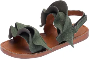 Little Girl Sandals Toddler Rubber Sandals Girls Shoes Kids Ruffle Non-Slip Sandals Baby Baby Shoes