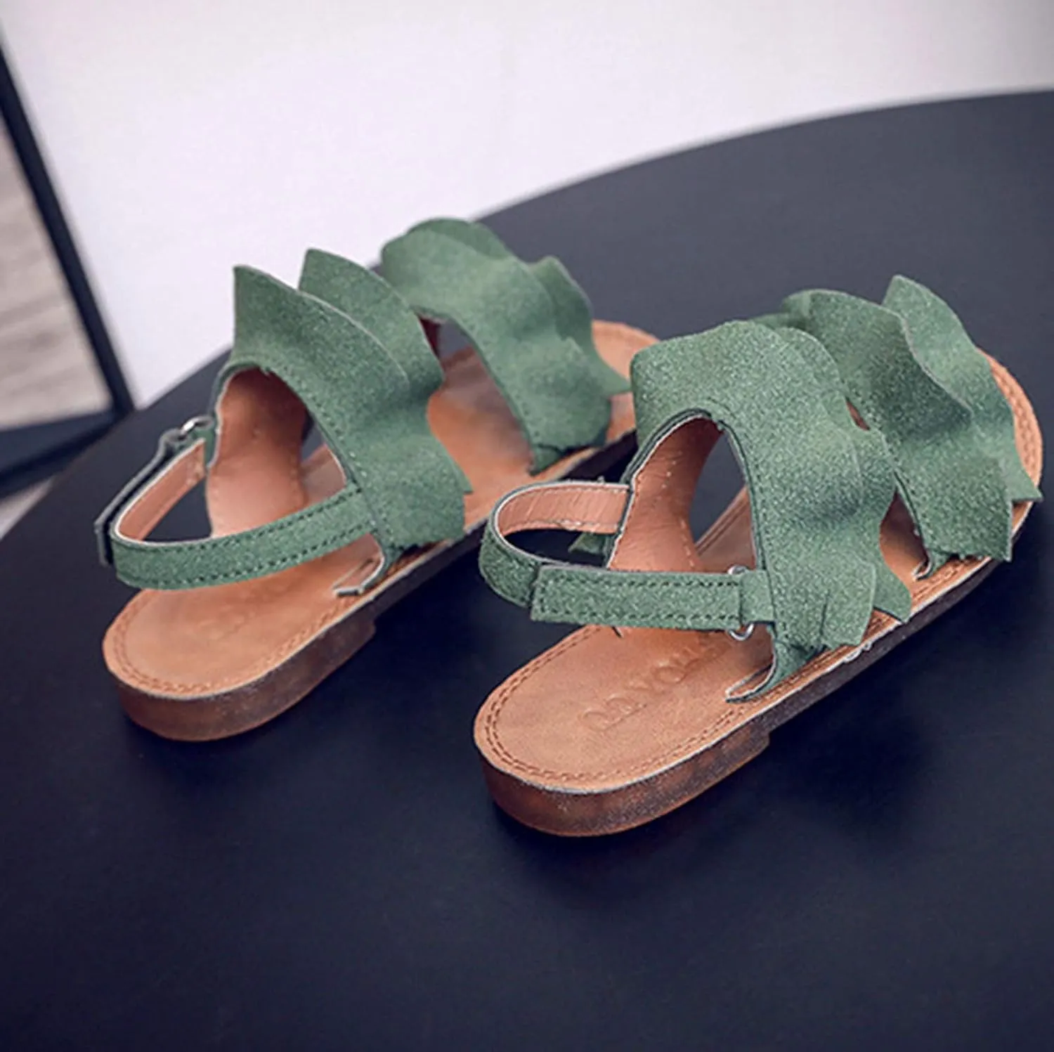 Little Girl Sandals Toddler Rubber Sandals Girls Shoes Kids Ruffle Non-Slip Sandals Baby Baby Shoes