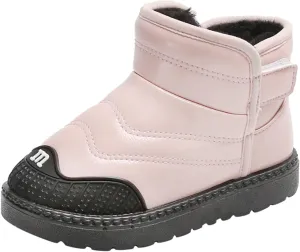 Little Girls Flat Sole Boots Baby Shoes Toddler Boots Fashion Soft Bottom Toddler Shoes Plus Velvet Thick Non Slip Boots