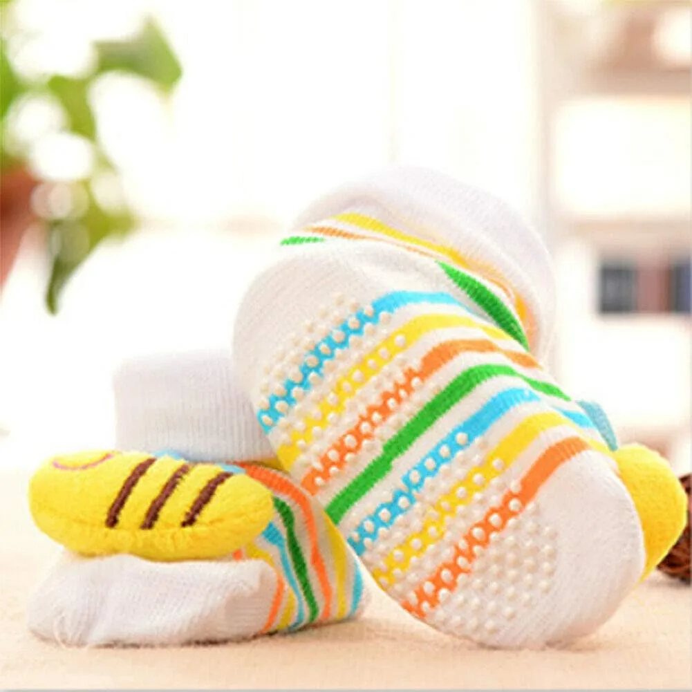 Magik 6 Pack Cute 3D Cartoon Anti-Skid Baby Booties Sock Slipper Shoes