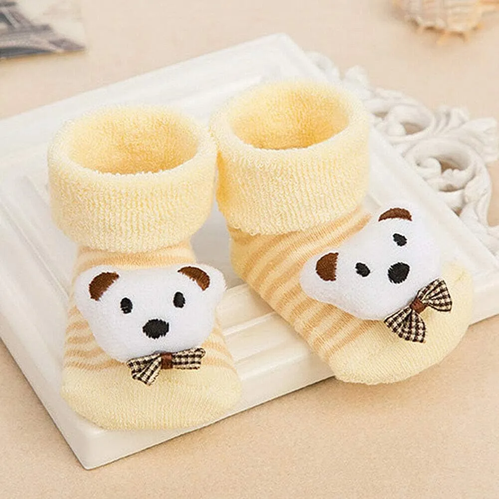 Magik 6 Pack Cute 3D Cartoon Anti-Skid Baby Booties Sock Slipper Shoes