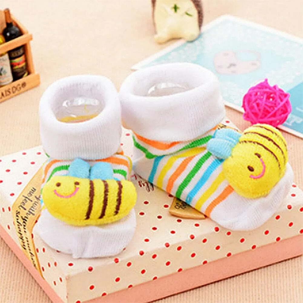 Magik 6 Pack Cute 3D Cartoon Anti-Skid Baby Booties Sock Slipper Shoes