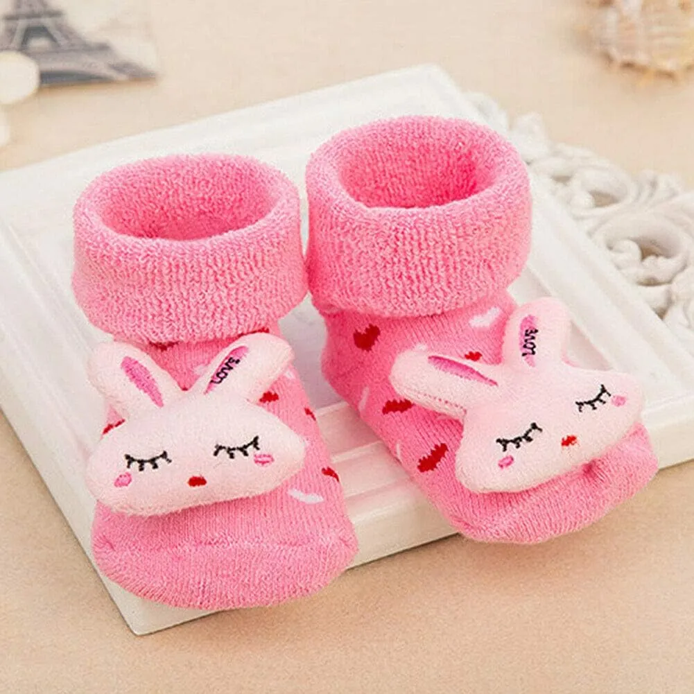 Magik 6 Pack Cute 3D Cartoon Anti-Skid Baby Booties Sock Slipper Shoes