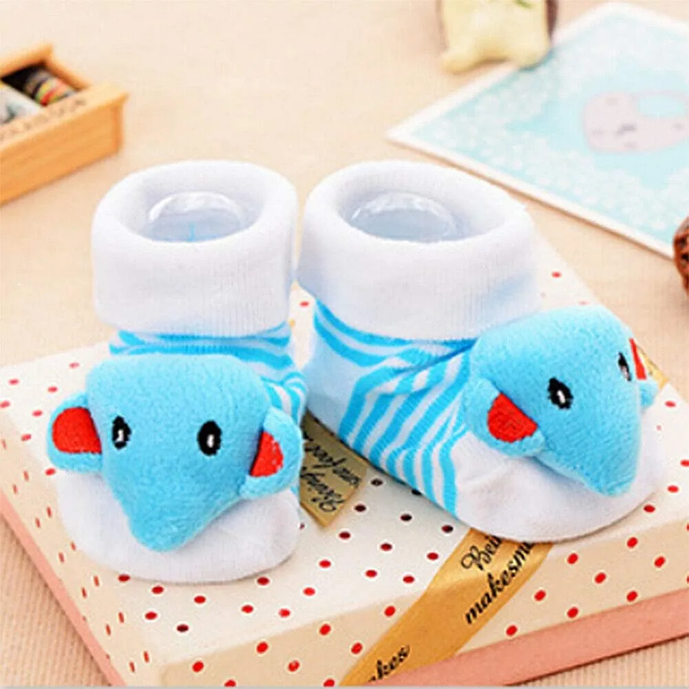Magik 6 Pack Cute 3D Cartoon Anti-Skid Baby Booties Sock Slipper Shoes