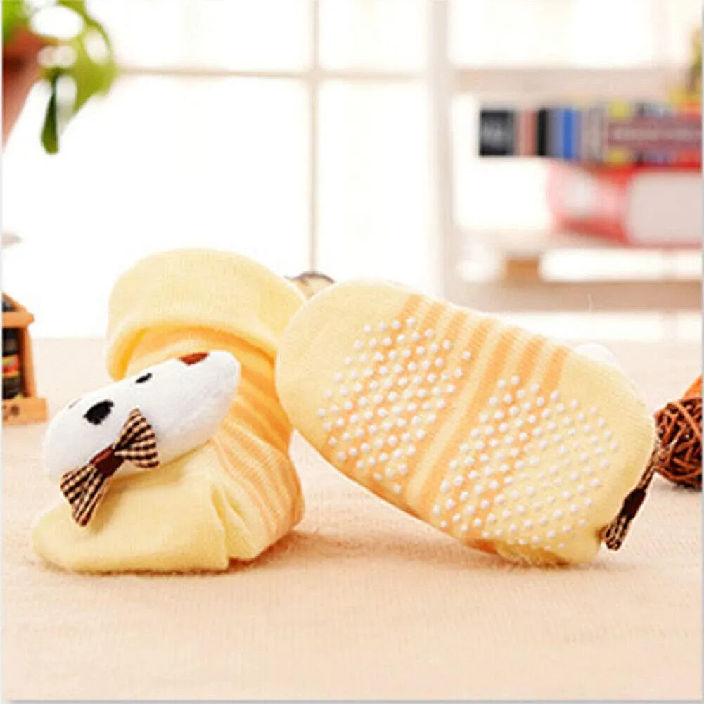 Magik 6 Pack Cute 3D Cartoon Anti-Skid Baby Booties Sock Slipper Shoes