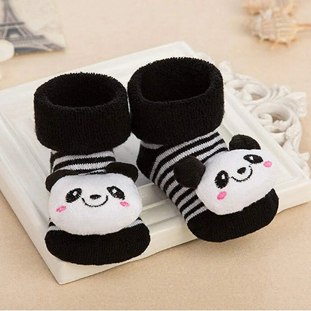 Magik 6 Pack Cute 3D Cartoon Anti-Skid Baby Booties Sock Slipper Shoes