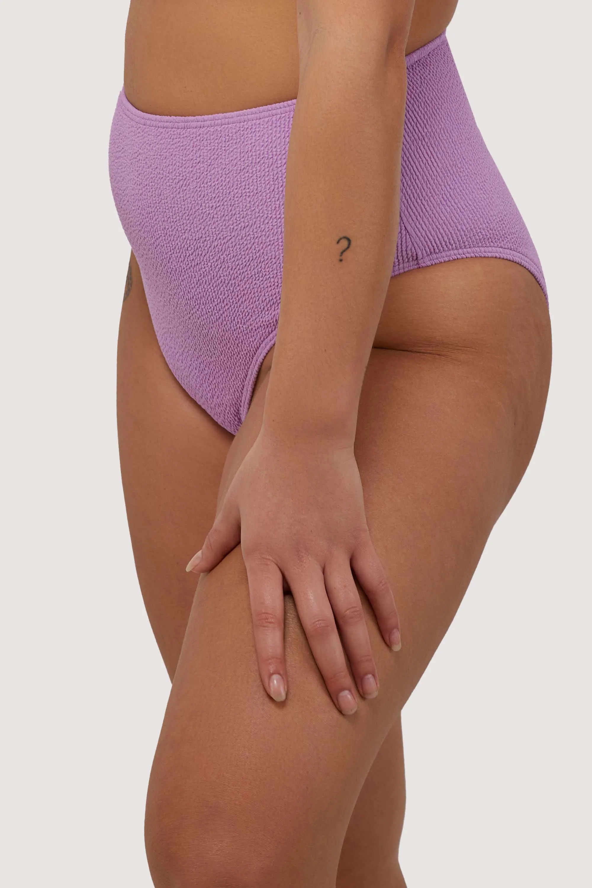 Mila Lilac Scrunch High-Waisted Bikini Bottom