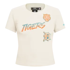 MLB DETROIT TIGERS HIGH IMPACT WOMEN'S BABY DOLL TOP (EGGSHELL)