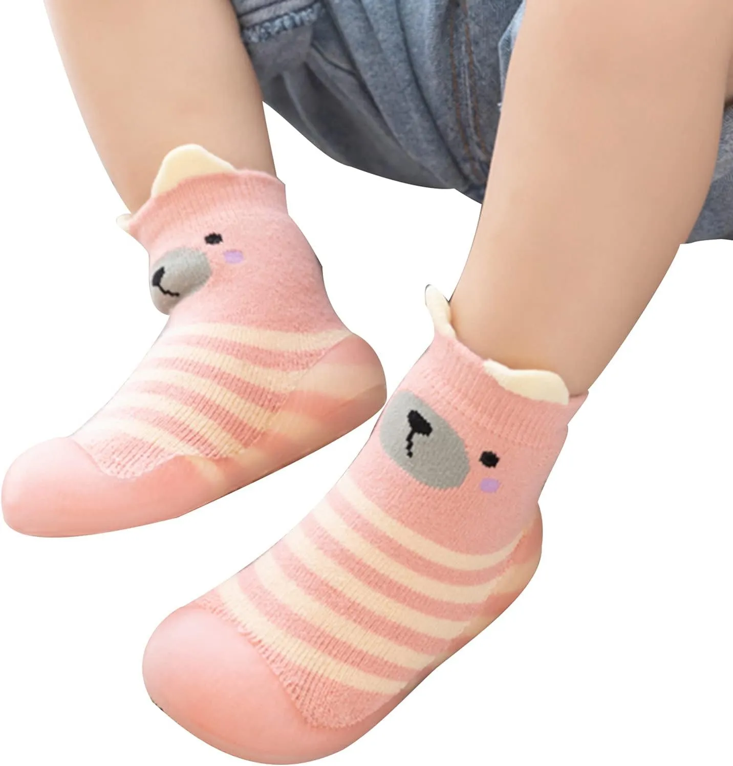 Moccasins Toddler Kids Toddler Baby Boys Girls Solid Warm Knit Soft Sole Rubber Shoes Slipper Sandals Boys Size 1