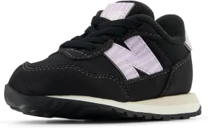 New Balance Kids 237 Bungee Sneaker, BLACK/LILAC GLO, 5.5 W Toddler (1-4 Years)
