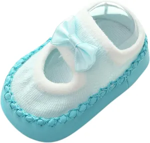 Newborn Baby Boys Girls First Walkers Shoes,Unisex Infant Soft Non-Slip Sole Indoor Slippers,Cartoon Floor Socks Slippers (C, 6-12 Months)