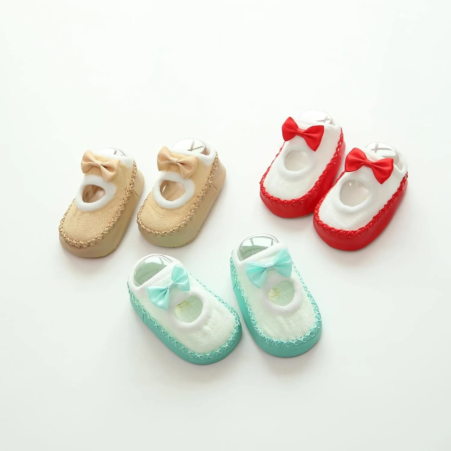 Newborn Baby Boys Girls First Walkers Shoes,Unisex Infant Soft Non-Slip Sole Indoor Slippers,Cartoon Floor Socks Slippers (C, 6-12 Months)