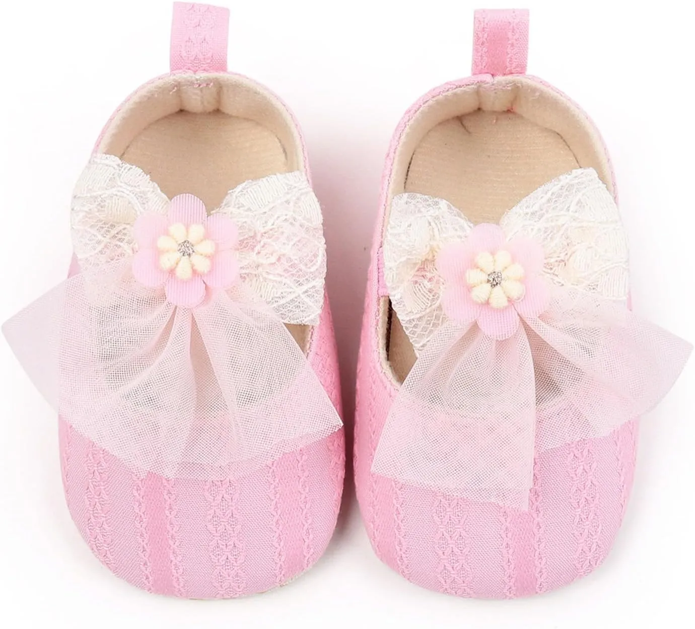 Newborn Baby Girls Dress Shoes Infant Bowknot Soft Sole Mary Jane Christening Shoes Wedding