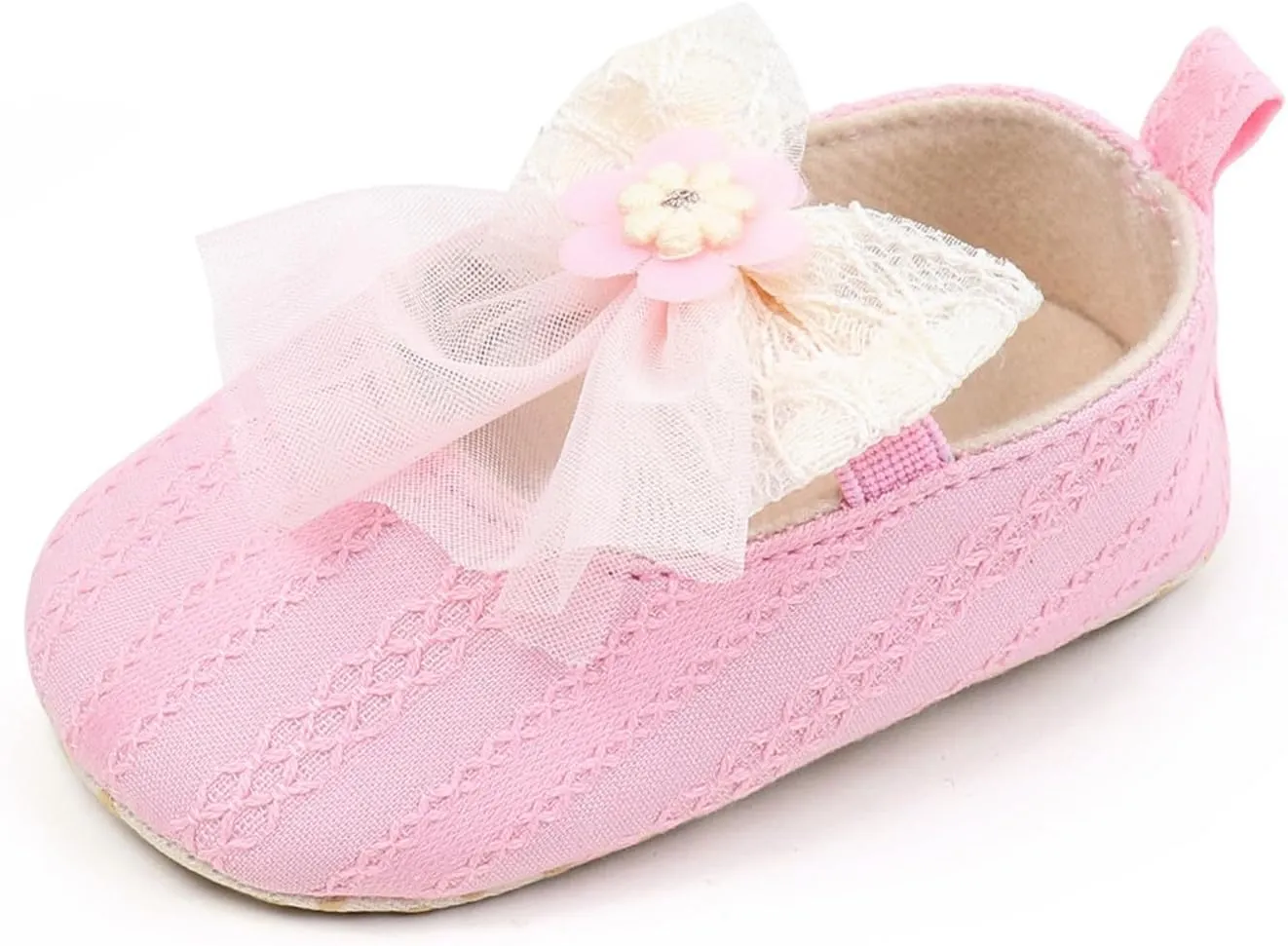Newborn Baby Girls Dress Shoes Infant Bowknot Soft Sole Mary Jane Christening Shoes Wedding