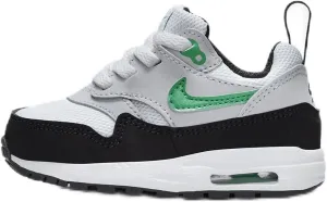 NIKE Air Max 1 EasyOn Baby/Toddler Shoes (DZ3309-108, White/Pure Platinum/Black/Stadium Green) Size 5