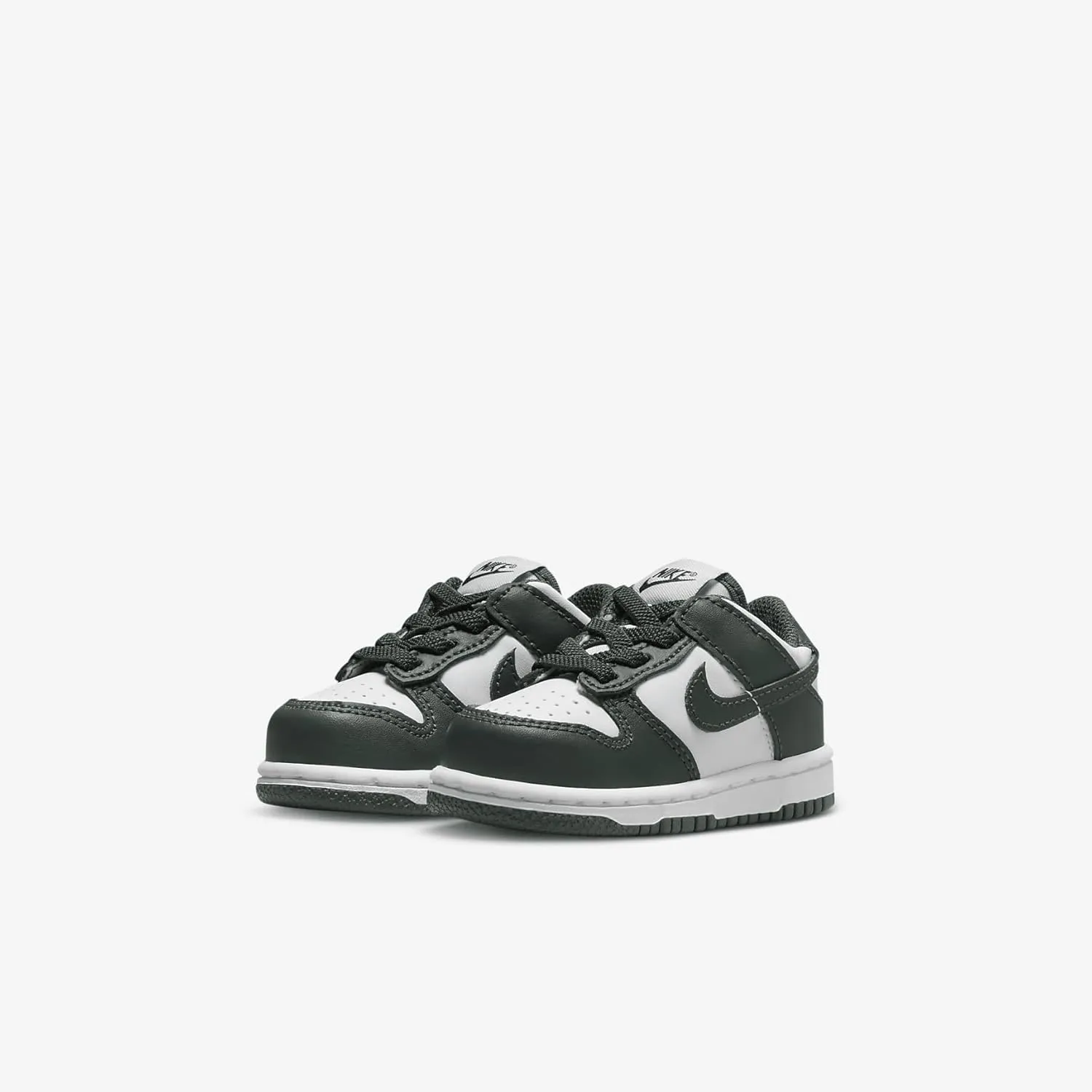 Nike Dunk Low Baby/Toddler Shoes (FB9107-120, White/White/Vintage Green)