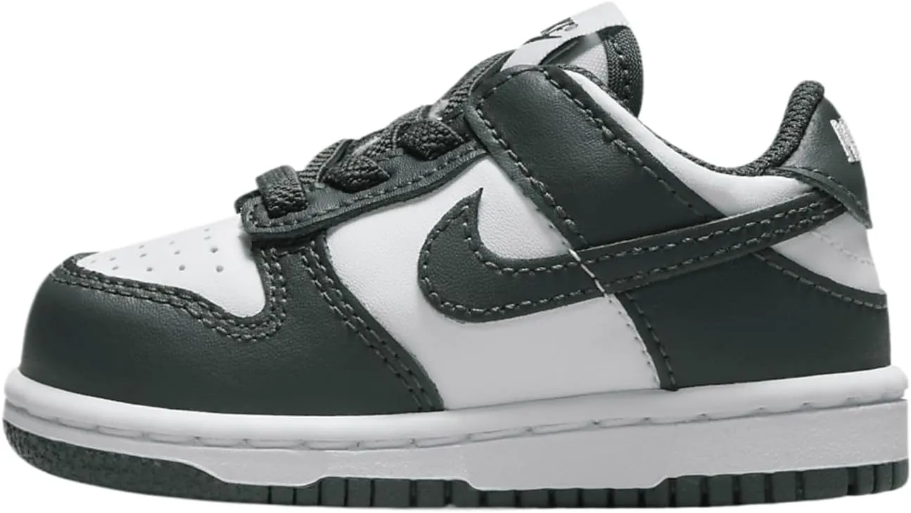Nike Dunk Low Baby/Toddler Shoes (FB9107-120, White/White/Vintage Green)