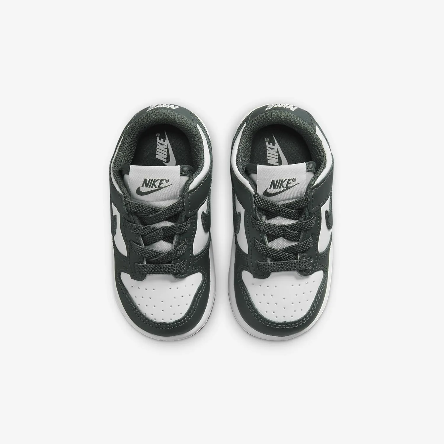 Nike Dunk Low Baby/Toddler Shoes (FB9107-120, White/White/Vintage Green)