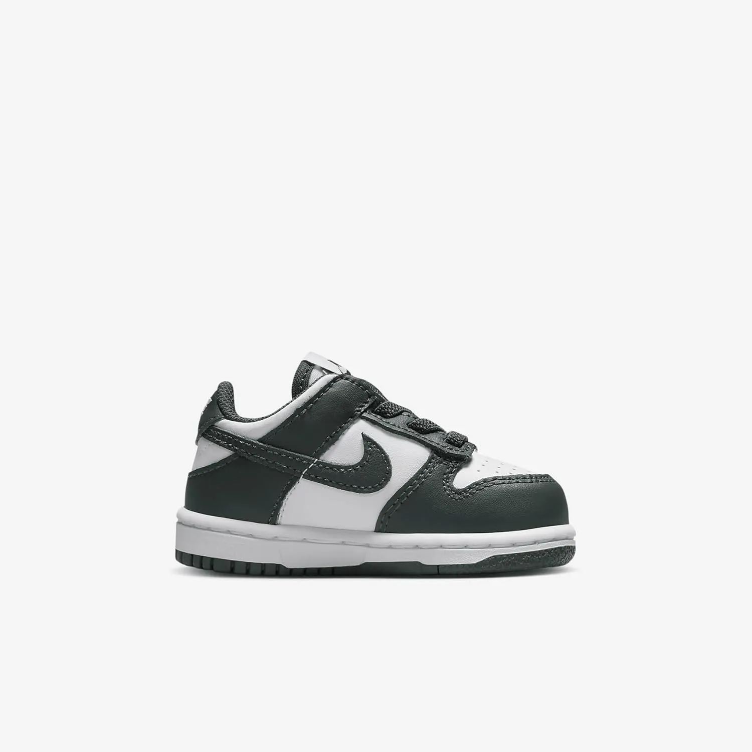 Nike Dunk Low Baby/Toddler Shoes (FB9107-120, White/White/Vintage Green)