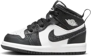 Nike Jordan 1 Mid SE Baby/Toddler Shoes (FB9912-001, Off Noir/White/Black/Black) Size 3