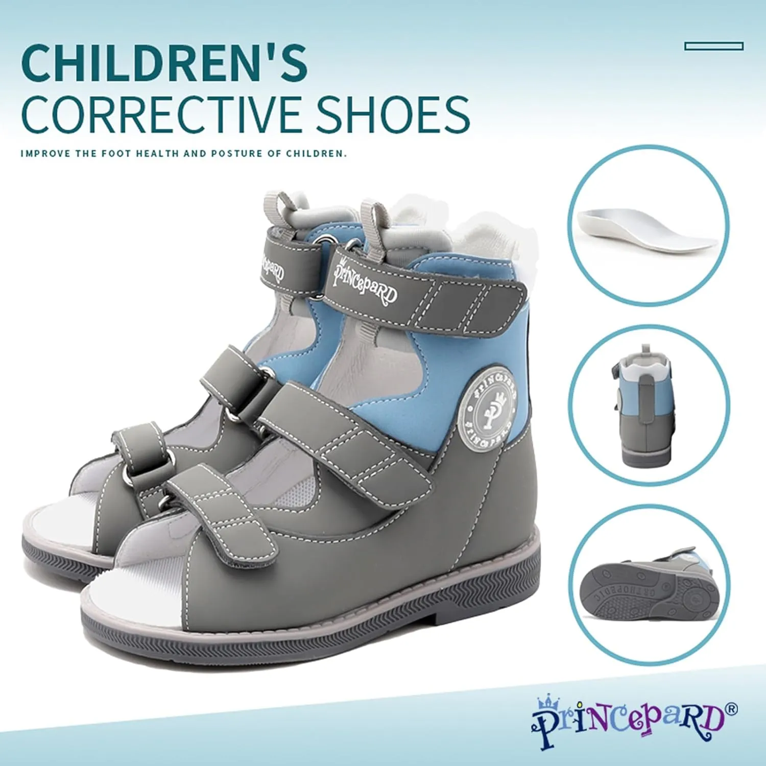 Orthopedic Sandal for kids,Corrective High-Top Shoes with Ankle and Arch Support