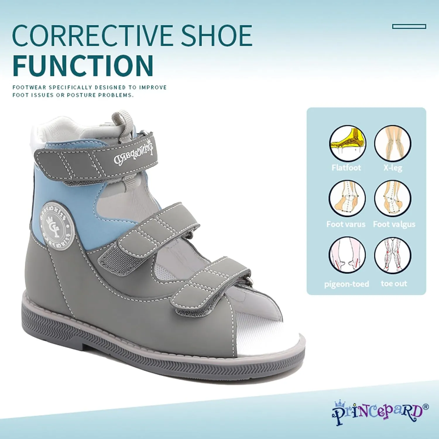 Orthopedic Sandal for kids,Corrective High-Top Shoes with Ankle and Arch Support