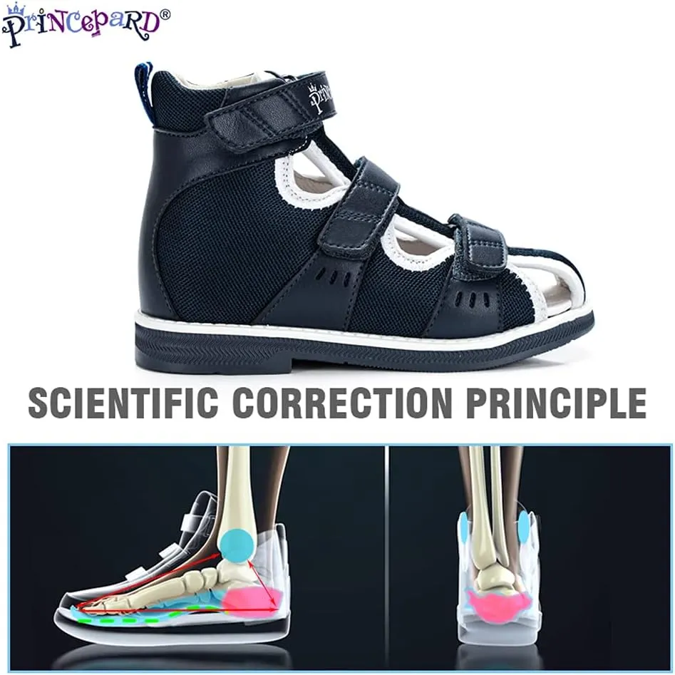 Orthopedic Sandals for Kids and Toddlers, Summer Children's Corrective Shoes for Boys and Girls Flat Feet or Tiptoe Walking,High-Top Ankle Support and Anti-Slip Sole