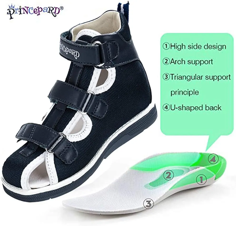 Orthopedic Sandals for Kids and Toddlers, Summer Children's Corrective Shoes for Boys and Girls Flat Feet or Tiptoe Walking,High-Top Ankle Support and Anti-Slip Sole