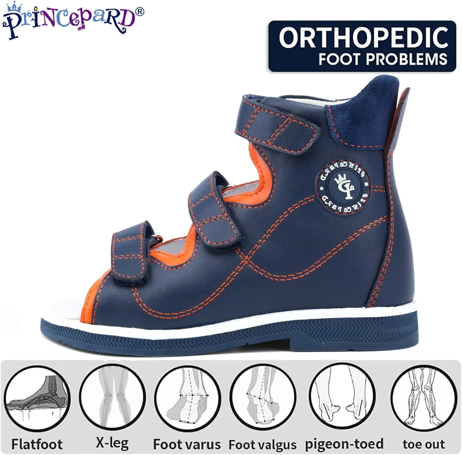 Orthopedic Sandals for Kids and Toddlers with High Back and Ankle and Arch Support